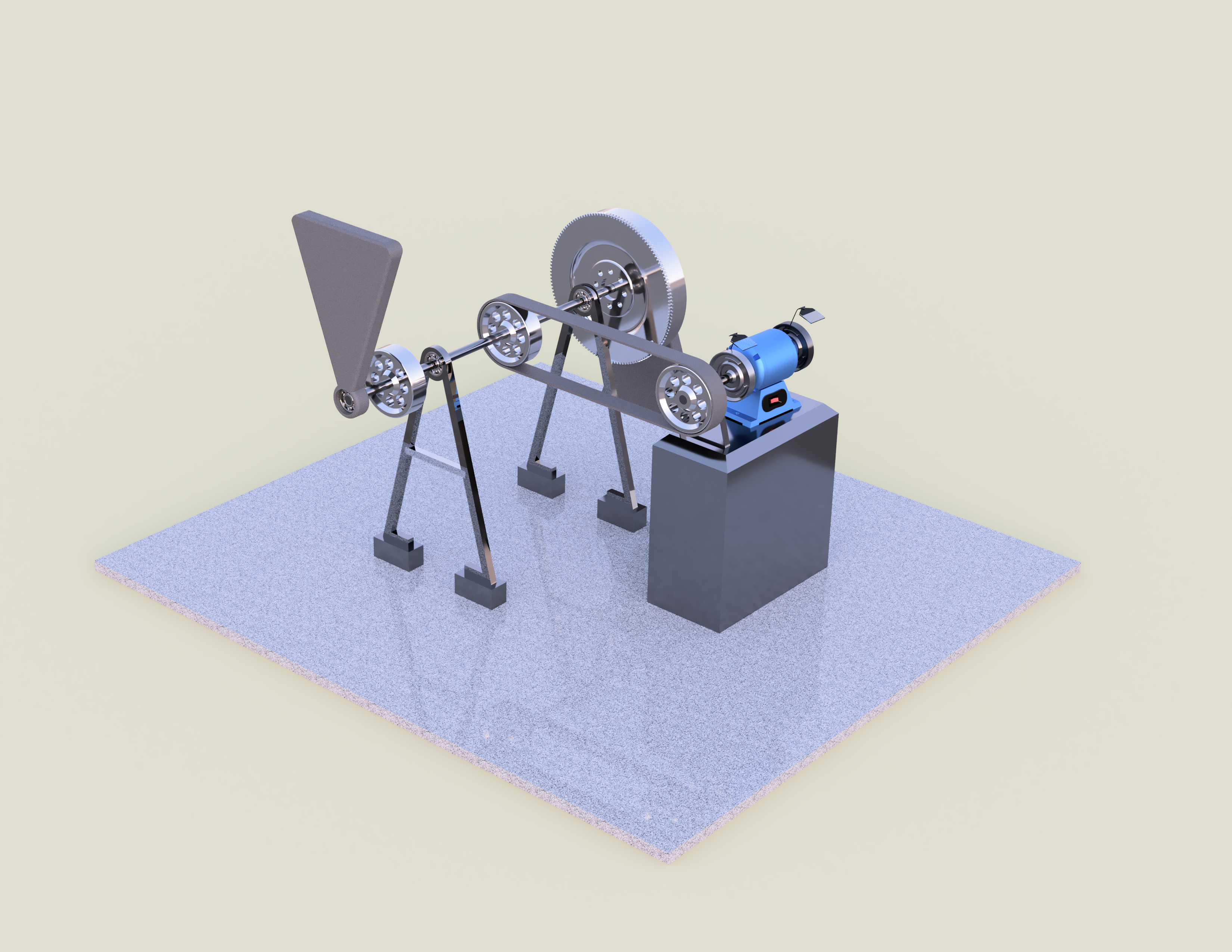 Gravity powered grinder render
